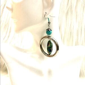 Peacock beaded earrings